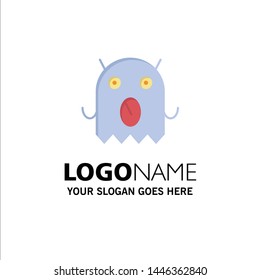 Monster, Alien, Space Business Logo Template. Flat Color