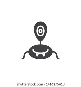 Monster alien vector icon. Ufo invader filled flat sign for mobile concept and web design. One eyed alien glyph icon. Symbol, logo illustration. Vector graphics