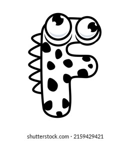 Monster Alphabet Coloring Book. Latin letters with faces. English alphabet coloring pages for kids with funny and sad monsters. Funny alphabet cartoon characters vector font. Vector illustration
