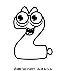 Monster alphabet coloring page book. Coloring page english alphabet for children with funny and sad monsters. Funny alphabet of cartoon characters vector font letters of comic monster creature faces