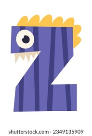 Monster Alphabet Z Letter Vector Illustration