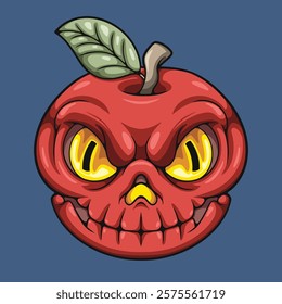 Monster Apple cartoon illustration style