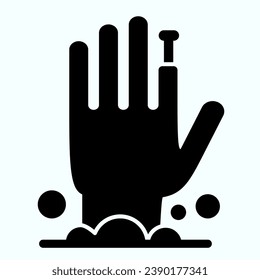Monster arm solid icon. Hand appeared from potion of smoke and bubbles. Halloween vector design concept, glyph style pictogram on white background, use for web and app. Eps 10