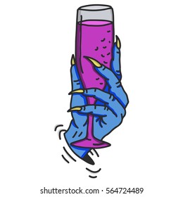 monster arm wineglass