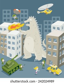 961 Monster attack city Images, Stock Photos & Vectors | Shutterstock