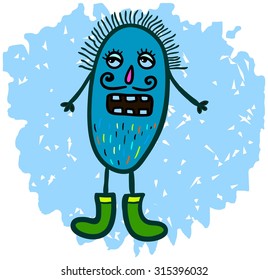 Monster bacillus, vector illustration. 