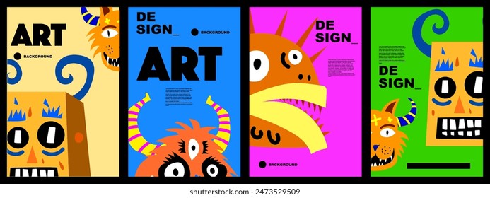 monster background for banner, poster, template, design, etc