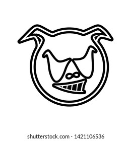 Monster ball mascot logo. devil face logo. emoticon logo