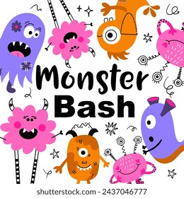 Monster Bash Vector Card Background