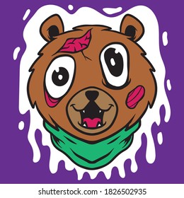 monster bear cartoon vector illustration