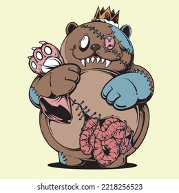 Monster Bear Illustration vector Asset