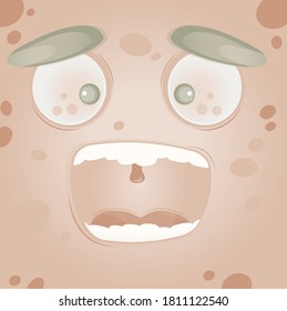 Monster. The beige monster screams.