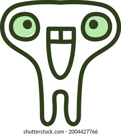 Monster with big head, illustration, vector on a white background.