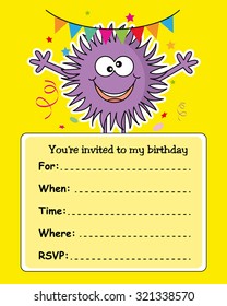 monster birthday card