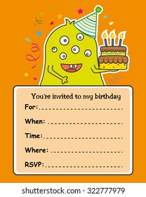 monster birthday card