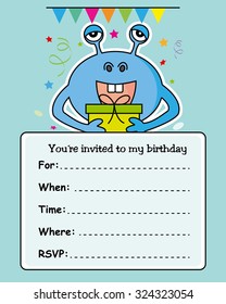 monster birthday card