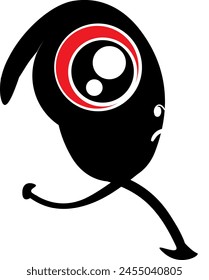Monster. Black Funny Cute cartoon character. Baby collection. Happy Halloween card. Flat design. White background. Vector