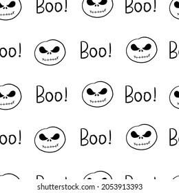 Monster boo seamless pattern. Halloween party
