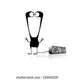 Monster and box with place for text. vector