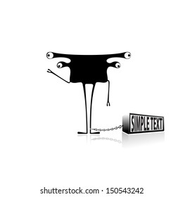 Monster and box with place for text. vector