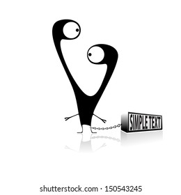 Monster and box with place for text. vector