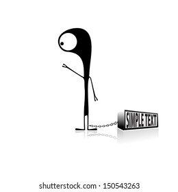 Monster and box with place for text. vector