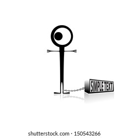Monster and box with place for text. vector