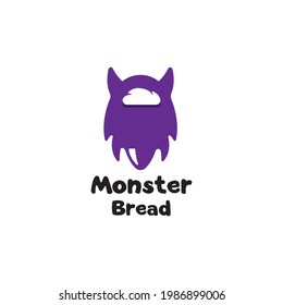 monstruo con diseño de logotipo de pan o panadería