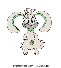 monster  Bunny Rabbit Vector Illustration art cute