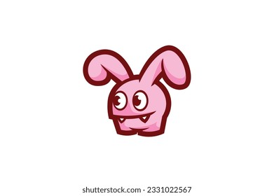 monster bunny vector template logo design