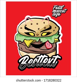 monster burger logo vector eps10 - food mascot logo