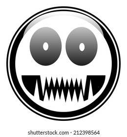 Monster button on white background. Vector illustration.