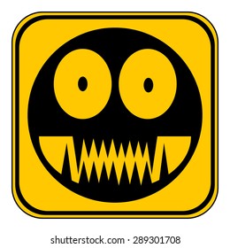 Monster button on white background. Vector illustration.