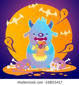 Monster  with candies