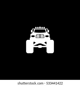 monster car icon, isolated, white background