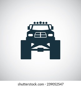 monster car icon on white background 