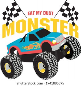 monster car race graphic vector