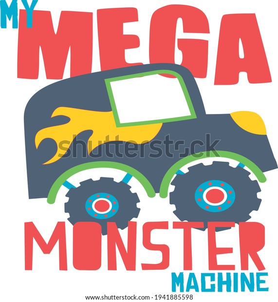 monster car race graphic
vector