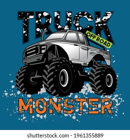 Monster car truck vector illustration