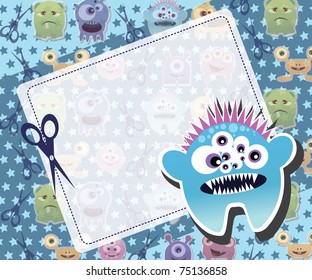 Monster card blue