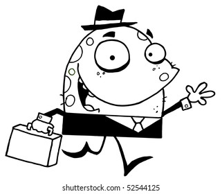 Monster Carrying A Briefcase To Work