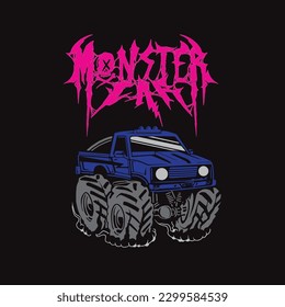 monster cars vector logo design inspiration, design element for logo, poster, card, banner, emblem, t-shirt. Vector illustration