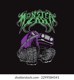 monster cars vector logo design inspiration, design element for logo, poster, card, banner, emblem, t-shirt. Vector illustration