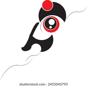 Monster Cartoon. Black Funny Cute cartoon character. Baby collection. Happy Halloween card. Flat design. White background. Vector