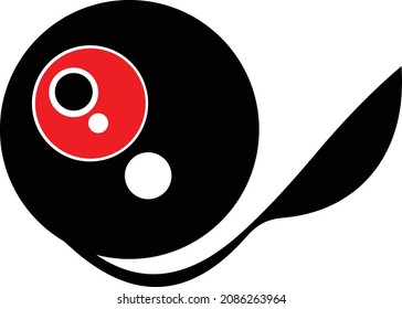 Monster Cartoon. Black silhouette. Vector drawing. Isolated object on a white Background.