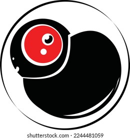 Monster Cartoon. Black silhouette. Vector drawing. Isolated object on a white Background.