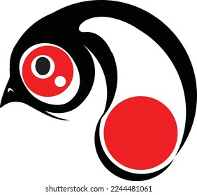 Monster Cartoon. Black silhouette. Vector drawing. Isolated object on a white Background.