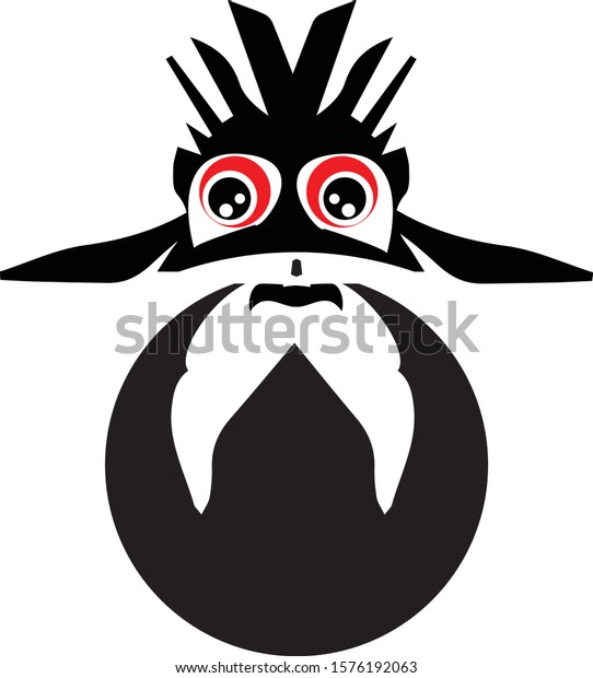 Monster Cartoon Black Silhouette Vector Drawing Stock Vector Royalty Free