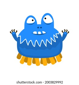 Monster cartoon blue octopus,cartoon vector,alien monster illustration,isolated cartoon on white background.