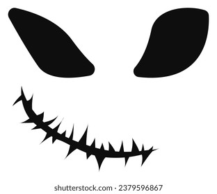 Monster cartoon character face icon on white background.